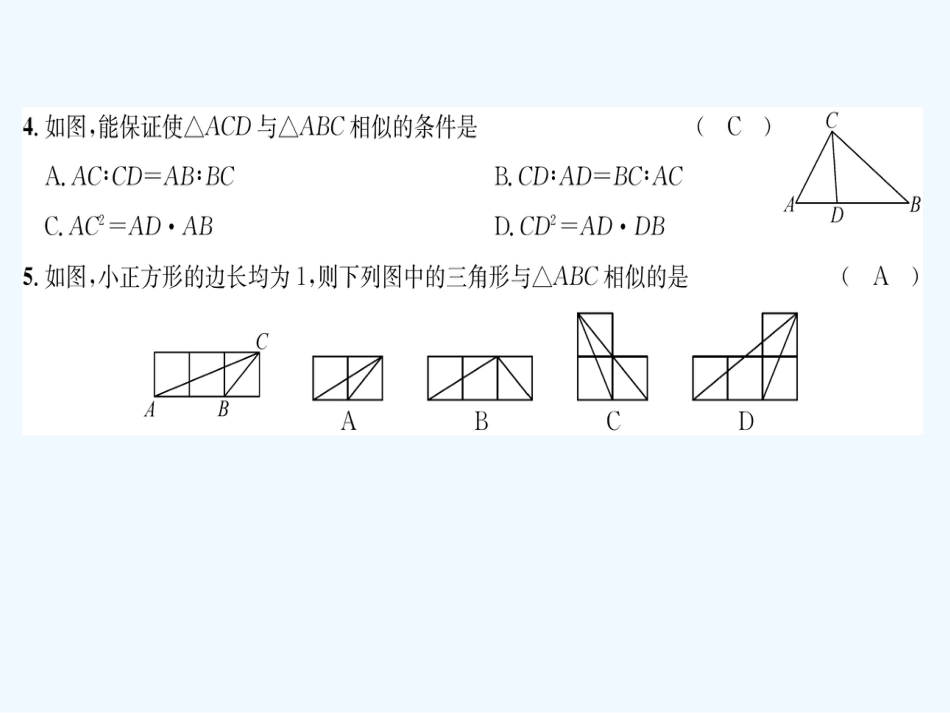 （遵义专版）九年级数学下册 第27章 相似达标测试卷习题课件 （新版）新人教版_第2页