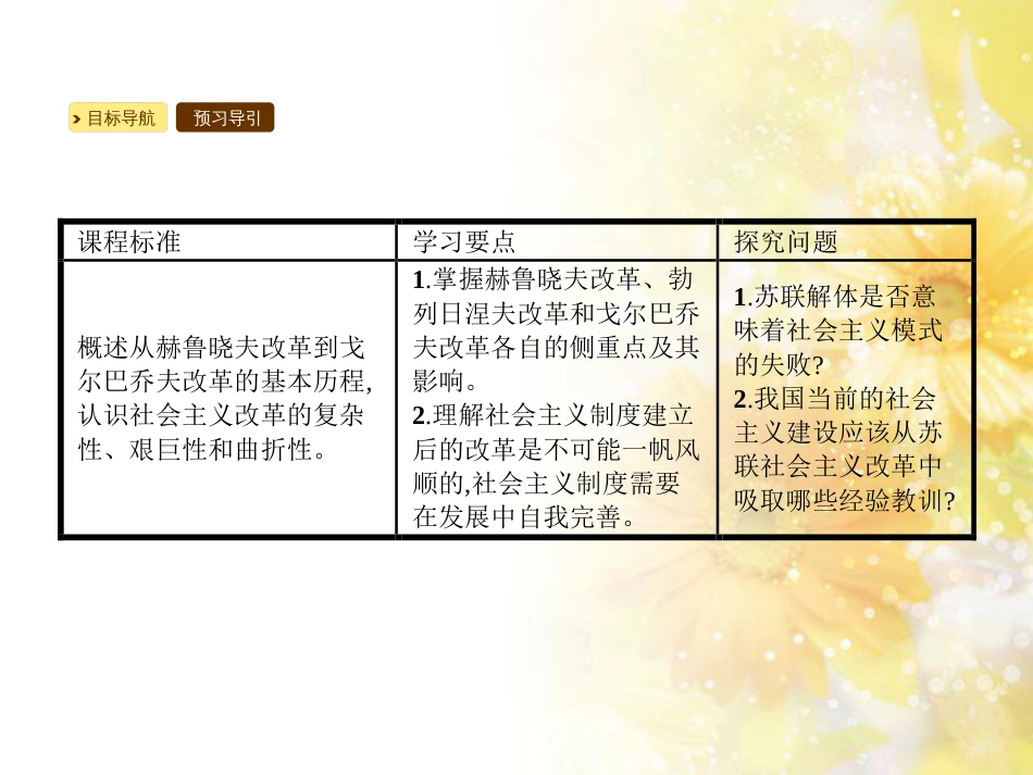 高中历史 专题七 苏联社会主义建设的经验与教训 7.3 苏联社会主义改革与挫折课件 人民版必修2_第2页