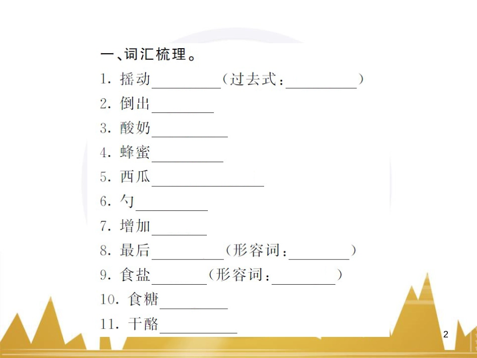 九年级英语上册 Module 11 Photos基础梳理课件 （新版）外研版 (975)_第2页