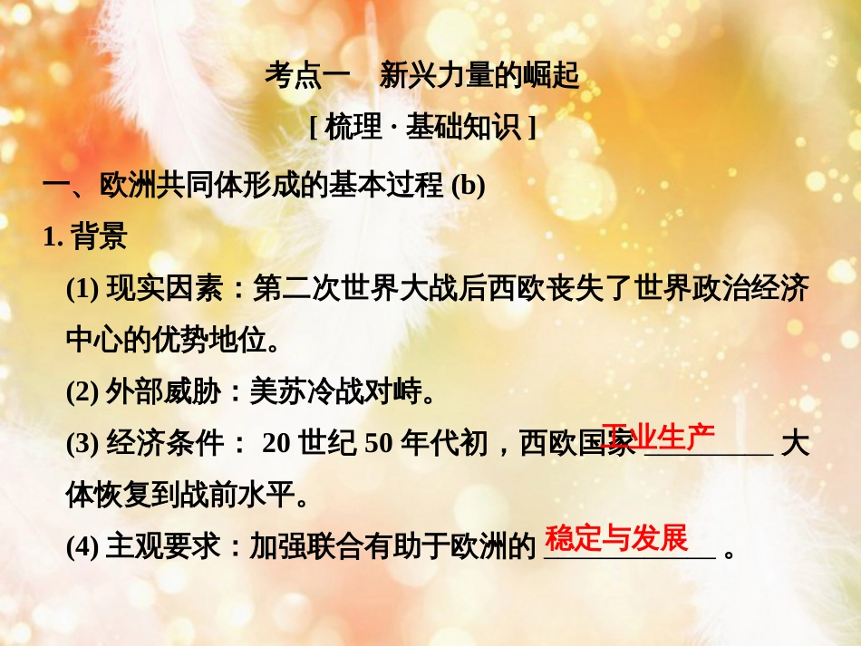 （浙江专版）高考历史大一轮复习 专题六 当今世界政治格局的多极化趋势 第16讲 走向多极化的世界政治格局课件_第2页