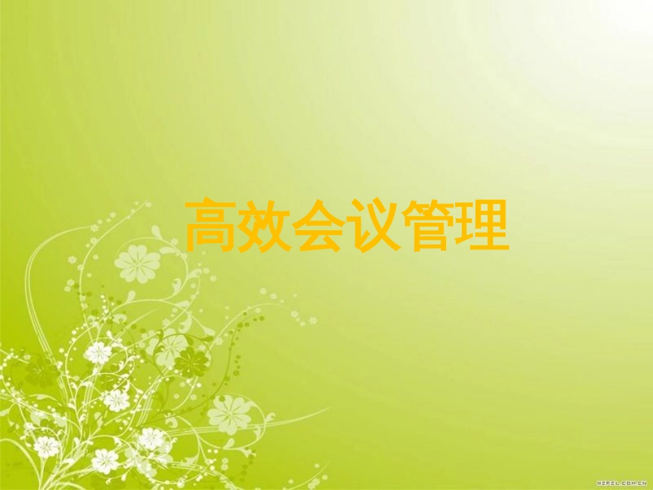 高效的会议管理培训课件(ppt 38页)_第1页
