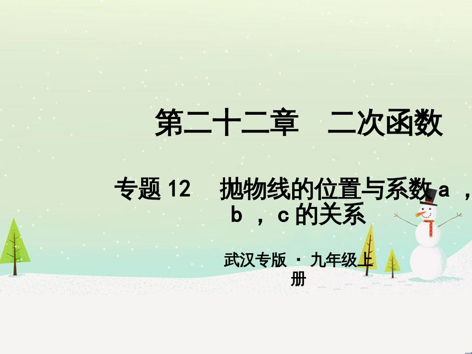 九年级数学上册 第二十二章 二次函数 专题6 运用待定系数法求二次函数的解析式课件 （新版）新人教版 (43)_第1页