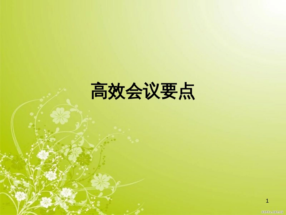 高效会议要点讲义(ppt 28页)_第1页