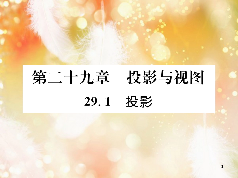 （遵义专版）九年级数学下册 第29章 投影与视图 29.1 投影习题课件 （新版）新人教版_第1页