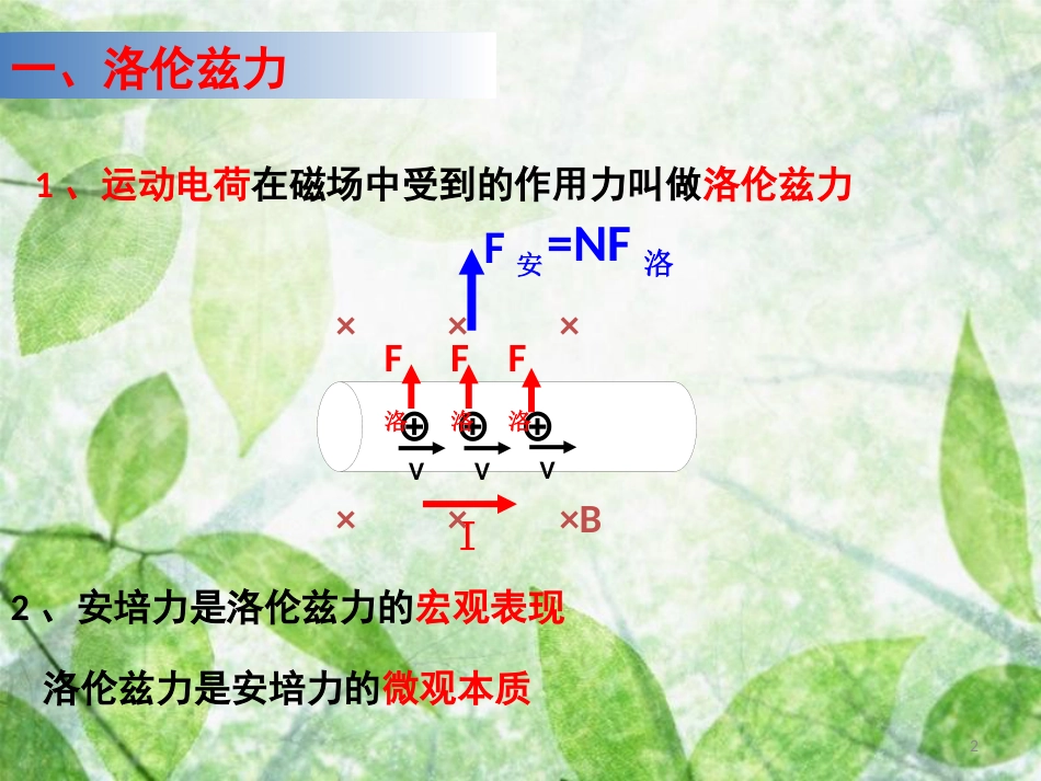 云南省峨山彝族自治县高中物理 第三章 磁场 3.5 磁场对运动电荷的作用-洛伦兹力课件 新人教版选修3-1_第2页