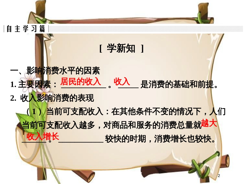 （全国通用版）高中政治 第一单元 生活与消费 第三课 多彩的消费 1 消费及其类型课件 新人教版必修1_第2页