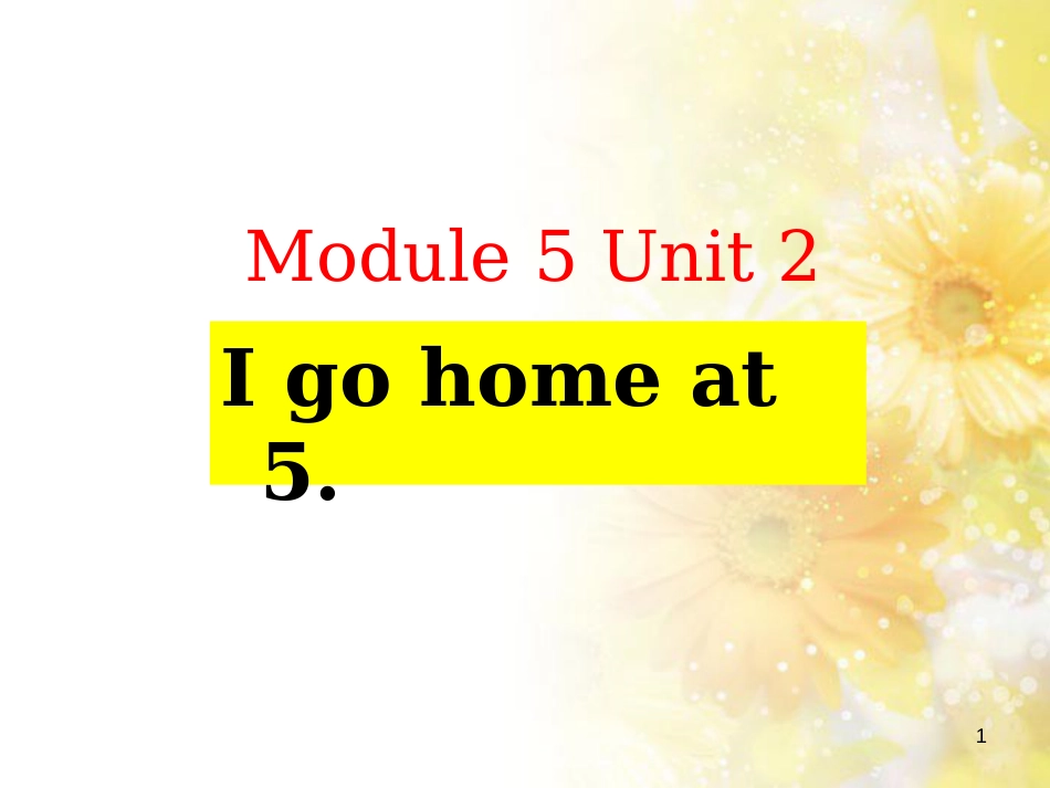 二年级英语上册 Module 5 Unit 2 I go home at 5课件2 外研版（一起）_第1页