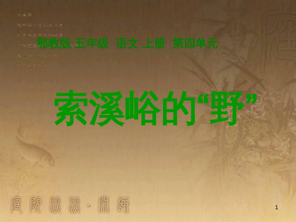 五年级语文上册 第四单元 索溪峪的“野”课件1 鄂教版_第1页