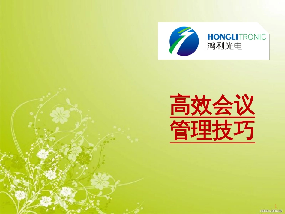 高效会议管理技巧概述(PPT 50页)_第1页