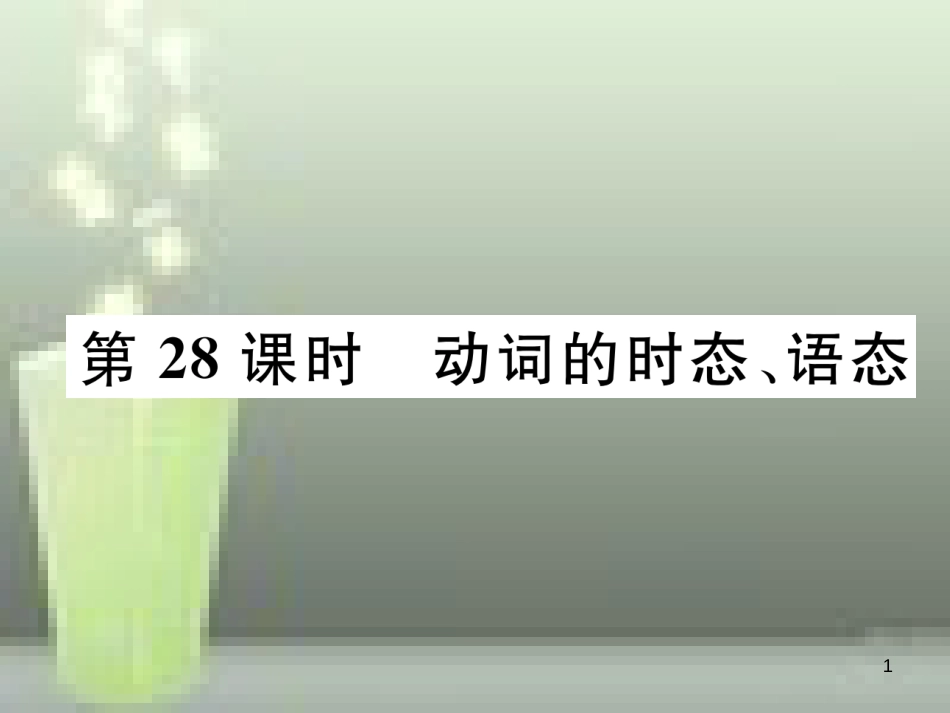 中考英语特训总复习 第二部分 语法专题突破篇 第28课时 动词的时态、语态（精练）优质课件_第1页