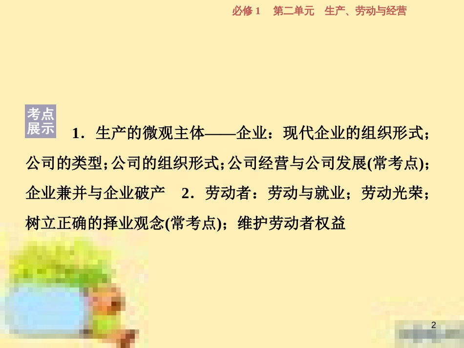 高考政治一轮复习 第一单元 文化与生活单元优化总结课件 新人教版必修3 (716)_第2页
