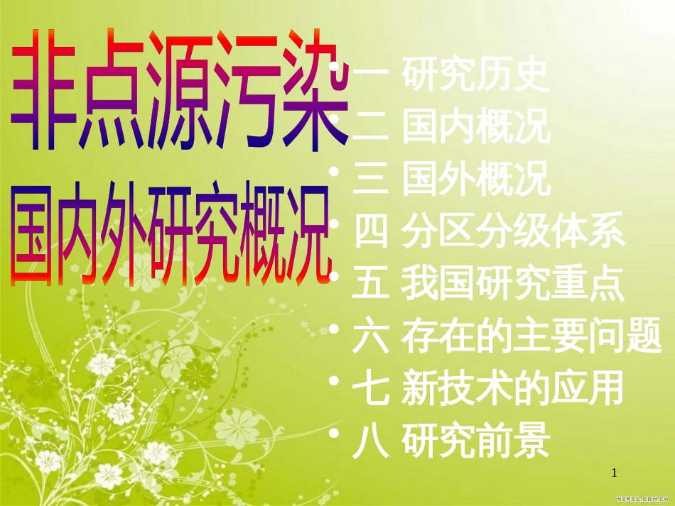非点源污染研究现状(ppt 29页)_第1页