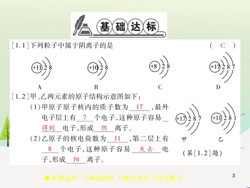 九年级化学上册 3.3 元素习题课件 （新版）新人教版 (625)_第3页