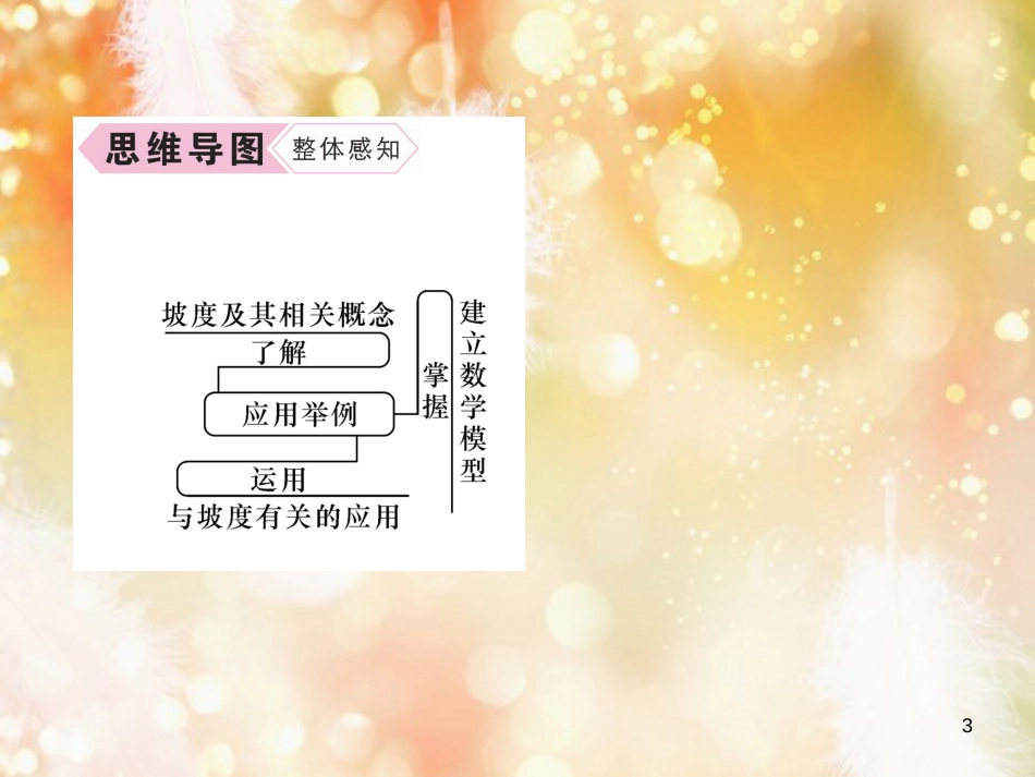 （遵义专版）九年级数学下册 第28章 锐角三角函数 28.2 解直角三角形及其应用 28.2.2 应用举例 第3课时 与坡度有关的解直角三角形的应用习题课件 （新版）新人教版_第3页