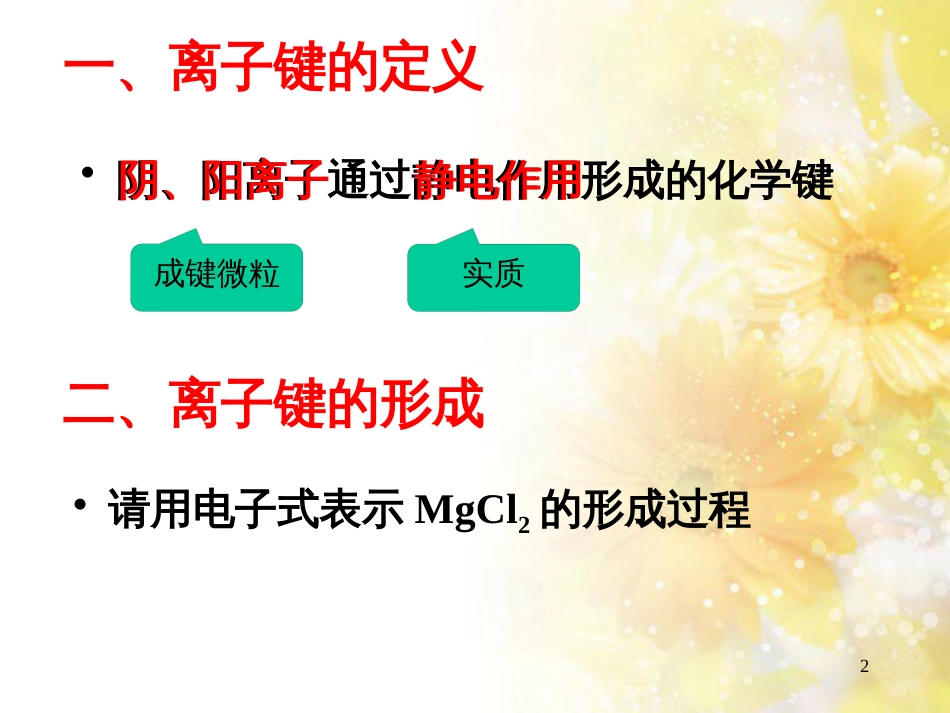 高中化学 第2章 化学键与分子间作用力 2.3 离子键、配位键与金属键课件 鲁科版选修3_第2页