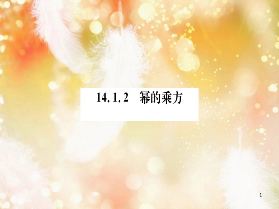 八年级数学上册 第十四章 整式的乘法与因式分解 14.1 整式的乘法 14.1.2 幂的乘方习题讲评课件 （新版）新人教版_第1页