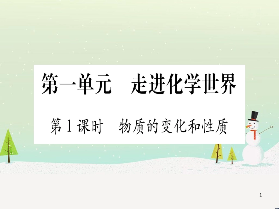 中考化学 第1单元 走进化学世界 第1课时 物质的变化和性质（提分精练）课件 (1)_第1页