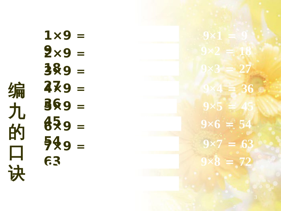 二年级数学上册 6.5 9的乘法口诀课件1 苏教版_第3页