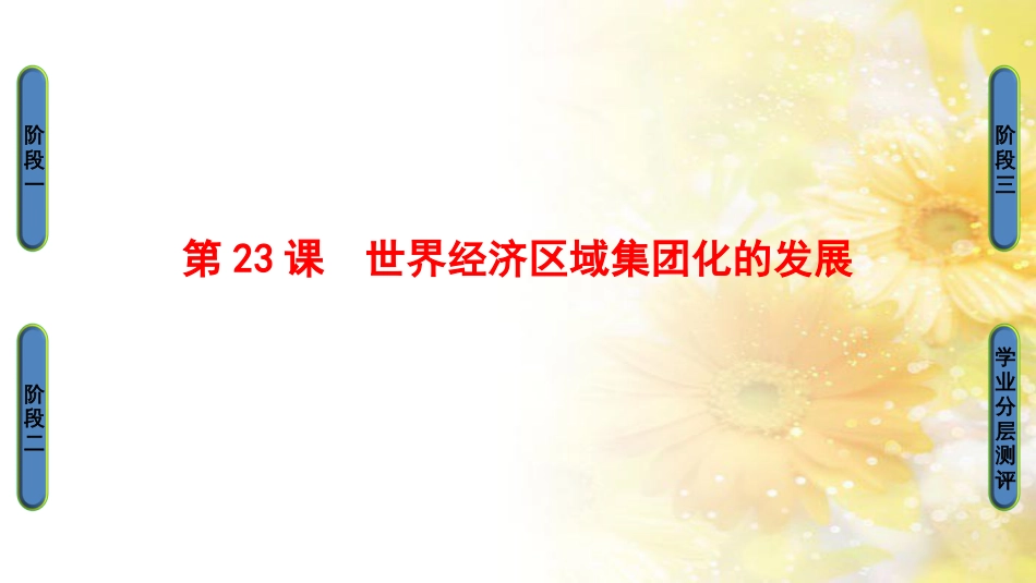 高中历史 第八单元 当今世界经济的全球化趋势 第23课 世界经济区域集团化的发展课件1 北师大版必修2_第1页