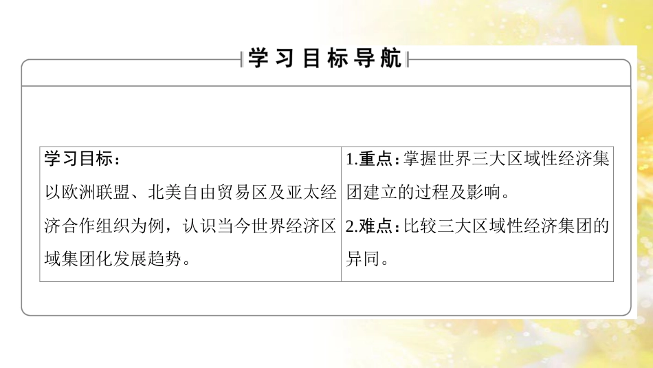 高中历史 第八单元 当今世界经济的全球化趋势 第23课 世界经济区域集团化的发展课件1 北师大版必修2_第2页