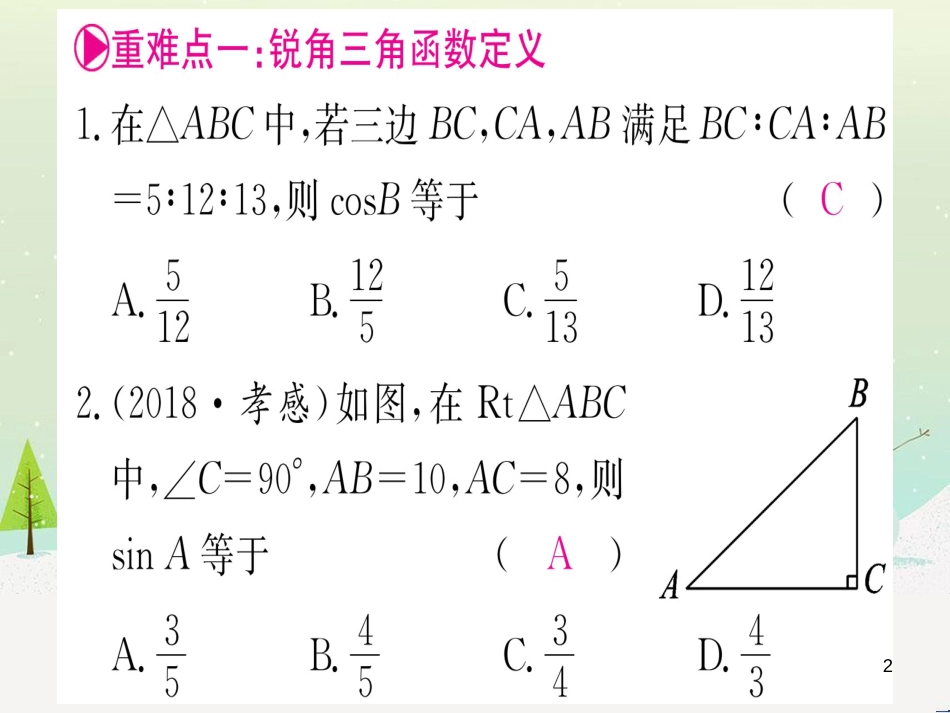 九年级数学下册 第1章 直角三角形的边角关系 1 (104)_第2页