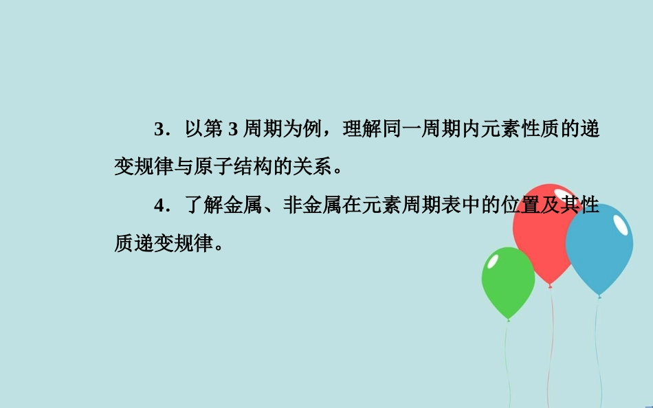 高中化学学业水平测试复习 第五章 物质结构 元素周期律 专题十一 元素周期律 元素周期表 考点1 元素周期律和元素周期表的结构课件课件_第3页