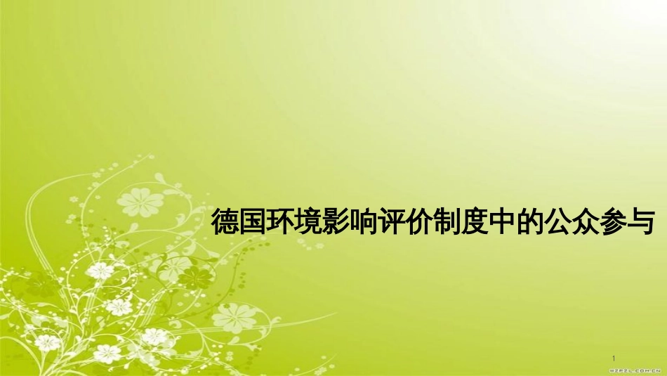 德国环境影响评价制度中的公众参与概述(PPT 42页)_第1页