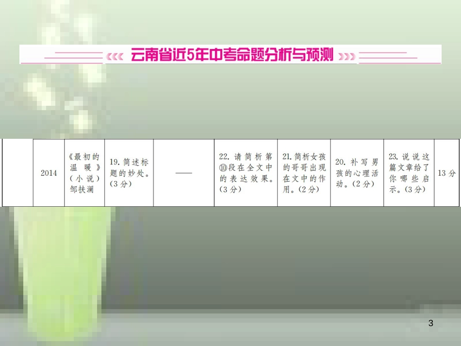 中考语文 第四部分 现代文阅读 第11讲 整体感知、把握文意、理清思路复习优质课件_第3页