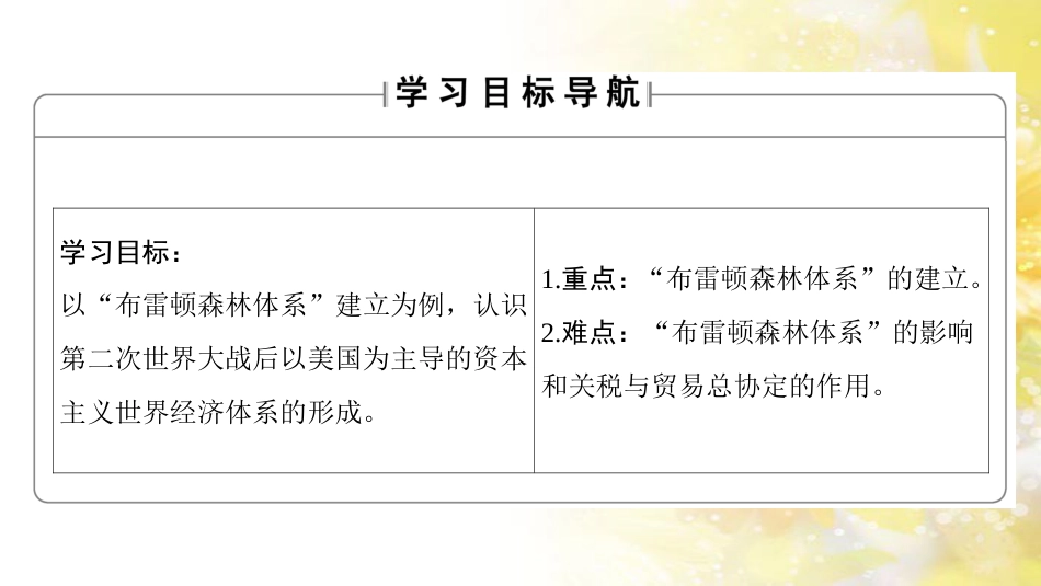 高中历史 第八单元 当今世界经济的全球化趋势 第22课 战后资本主义世界经济体系的形成课件1 北师大版必修2_第2页