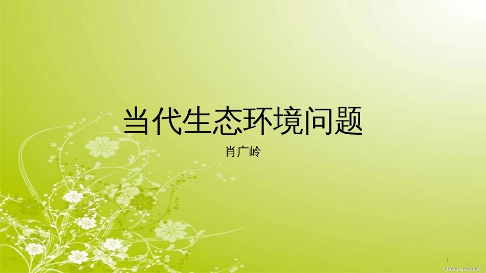 当代生态环境问题绪论(PPT 62页)_第1页