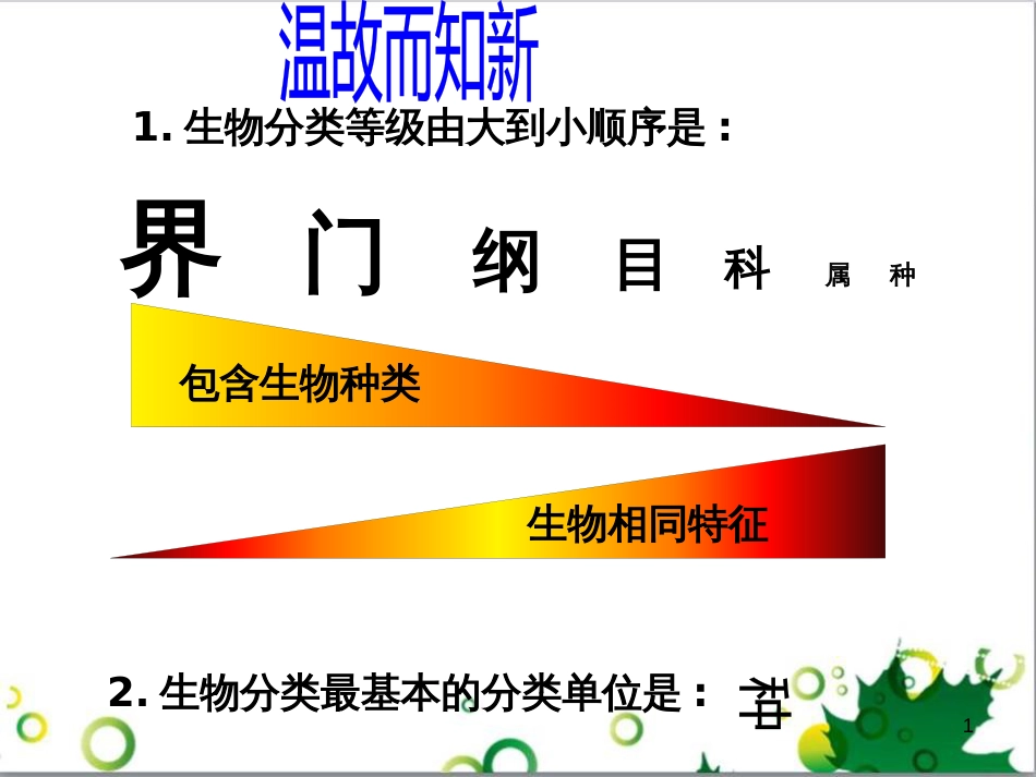 八年级生物上册 6.2《认识生物的多样性》课件1 （新版）新人教版_第1页