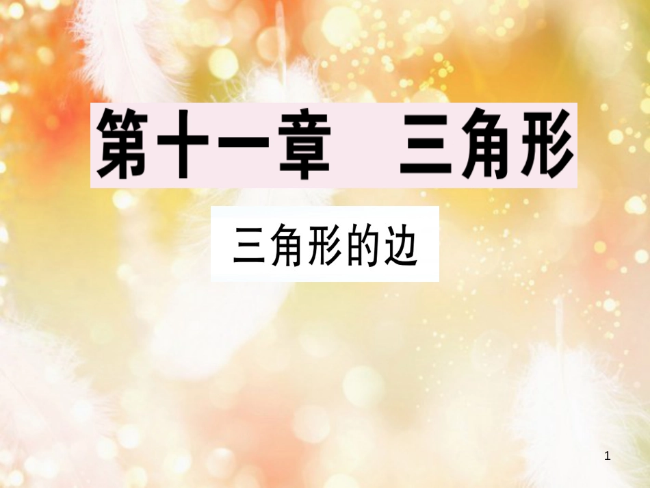 八年级数学上册 第十一章《三角形》11.1 与三角形有关的线段 11.1.1 三角形的边课件 （新版）新人教版_第1页