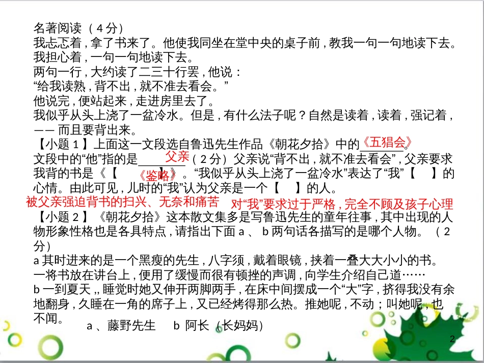 八年级语文上册 名著常识课件 语文版 (1)_第2页