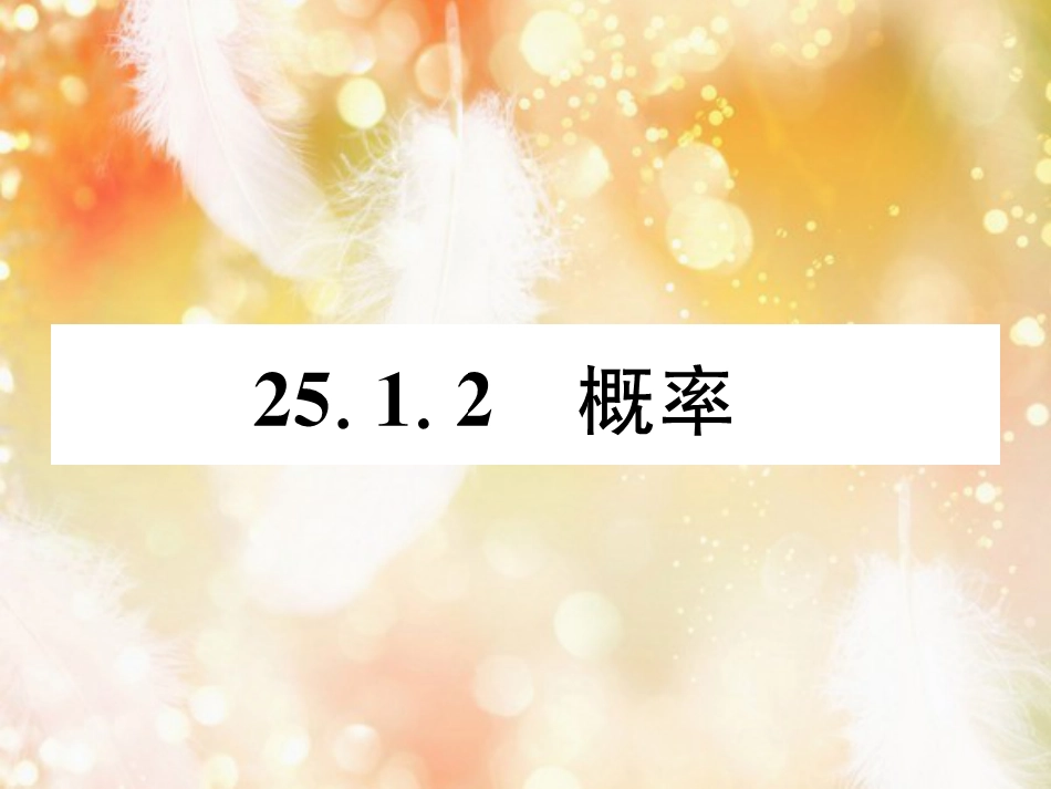 （遵义专版）九年级数学上册 第25章 概率初步 25.1 随机事件与概率 25.1.2 概率习题课件 （新版）新人教版_第1页