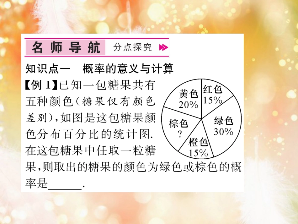 （遵义专版）九年级数学上册 第25章 概率初步 25.1 随机事件与概率 25.1.2 概率习题课件 （新版）新人教版_第3页