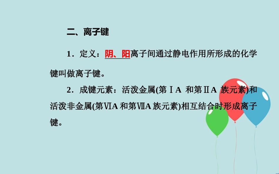 高中化学学业水平测试复习 第五章 物质结构 元素周期律 专题十 原子结构 化学键 考点2 化学键、离子键、共价键的形成课件课件_第3页