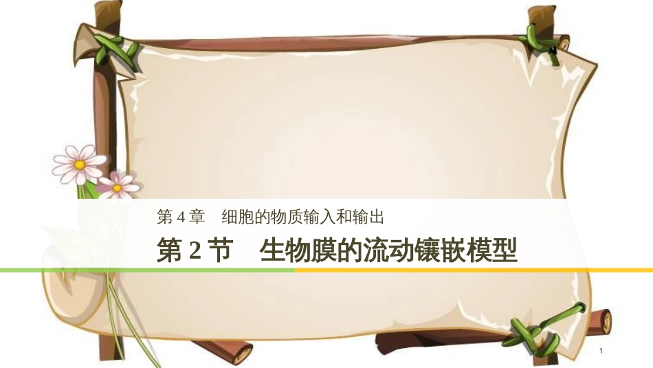（全国通用版）高中生物 第四章 细胞的物质输入和输出 第2节 生物膜的流动镶嵌模型课件 新人教版必修1_第1页