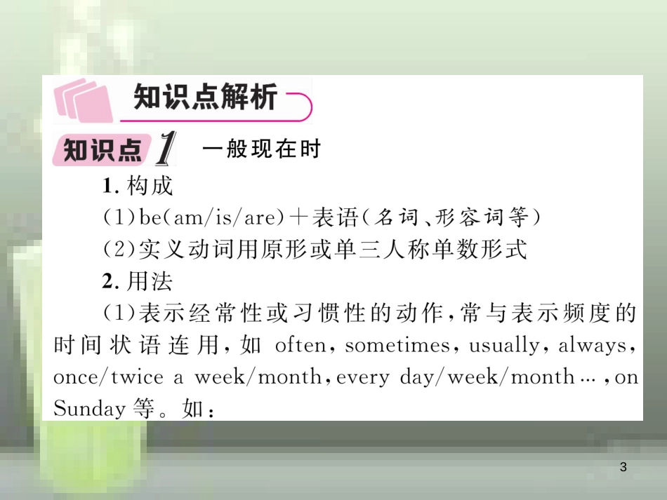 中考英语特训总复习 第二部分 语法专题突破篇 第28课时 动词的时态、语态 一 动词的时态（精讲）优质课件_第3页