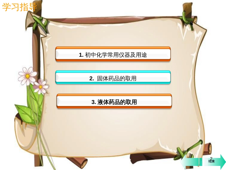 （全国通用版）九年级化学上册 第一单元 走进化学世界 课题3 走进化学实验室 第1课时 初中化学实验常用仪器和药品取用规则课堂导学课件 （新版）新人教版_第2页