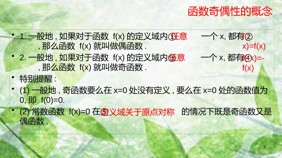 陕西省府谷县高中数学 第一章 集合与函数概念 1.3 函数的基本性质 1.3.2 奇偶性课件 新人教A版必修1_第3页