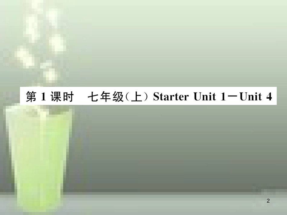 中考英语特训总复习 第一部分 教材知识梳理篇 第1课时 七上 Starter Unit 1-Unit 4优质课件_第2页