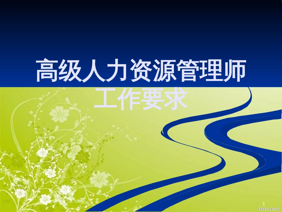 高级人力资源管理师工作要求(PPT 17页)_第1页