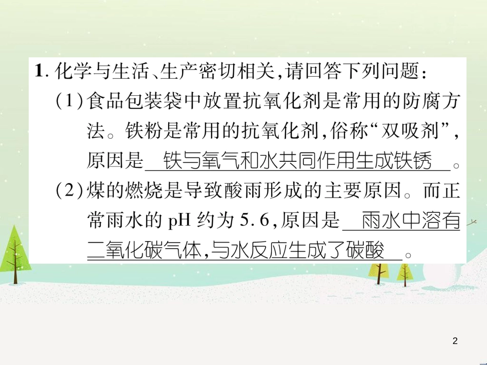 中考化学毕业总复习 第2编 重点专题突破篇 专题突破1 共存问题课件 (43)_第2页
