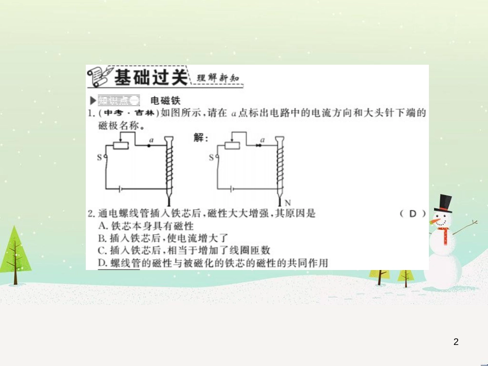 九年级物理下册 17.2 探究电动机的转动原理习题课件 （新版）粤教沪版 (5)_第2页