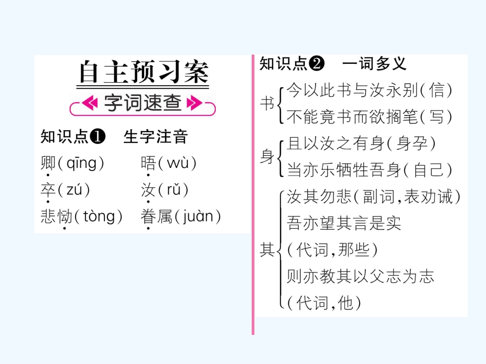 （遵义专版）九年级语文上册 14 与妻书课件 语文版_第2页