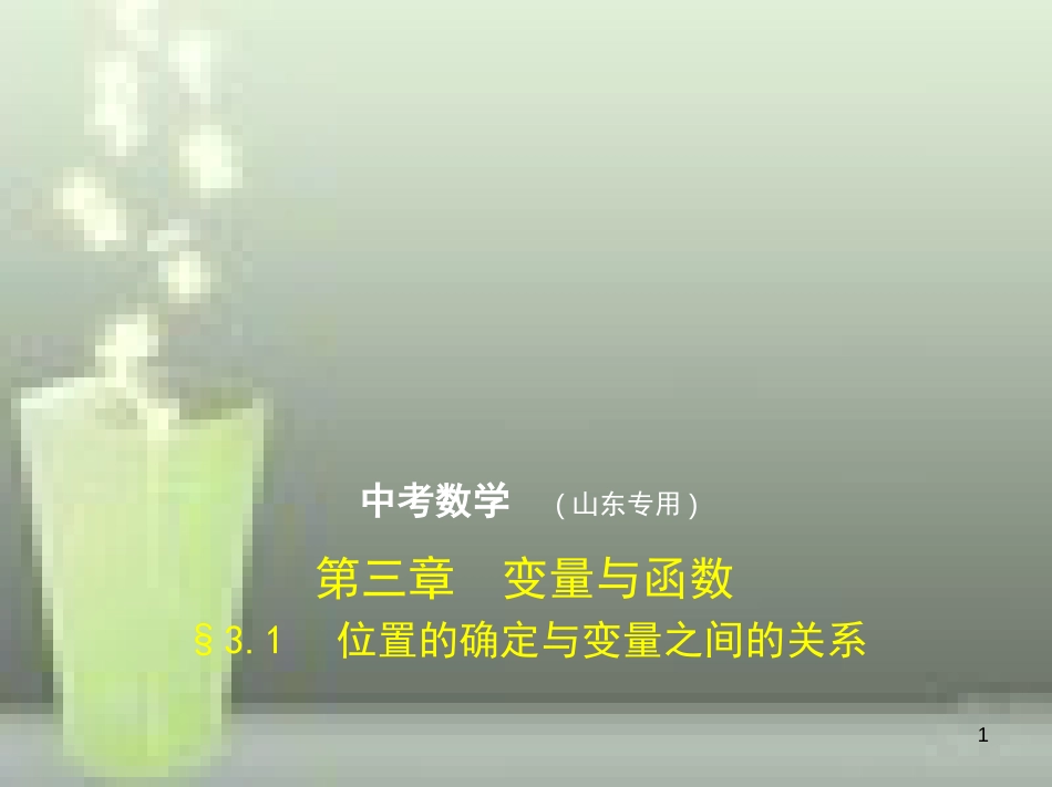 中考数学总复习 第三章 变量与函数 3.1 位置的确定与变量之间的关系（试卷部分）优质课件_第1页