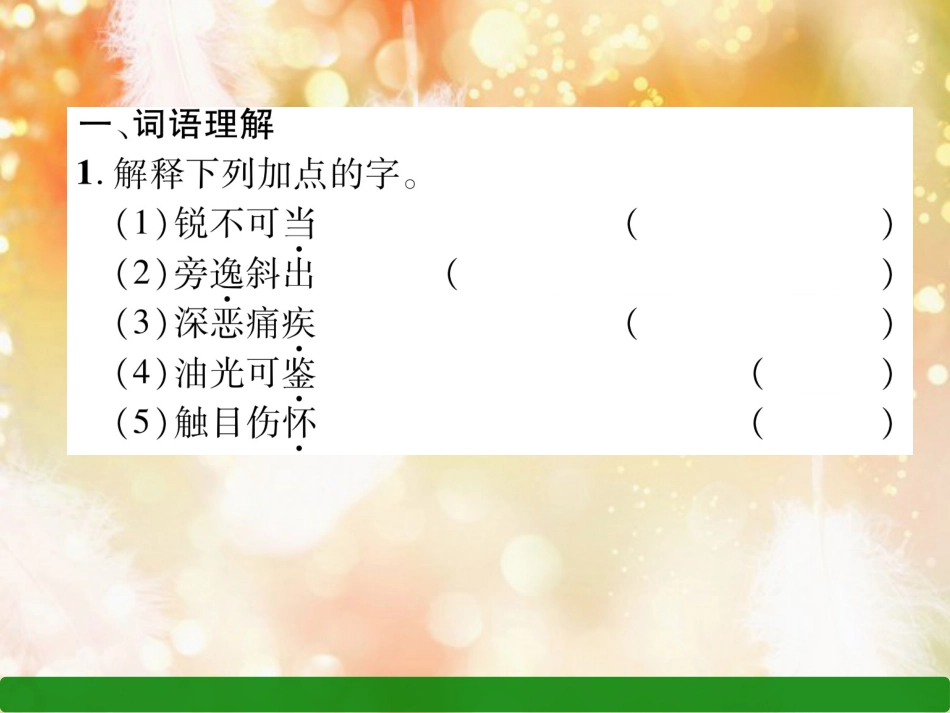 （遵义专版）八年级语文上册 专题2 词语的理解与运用作业课件 新人教版_第2页