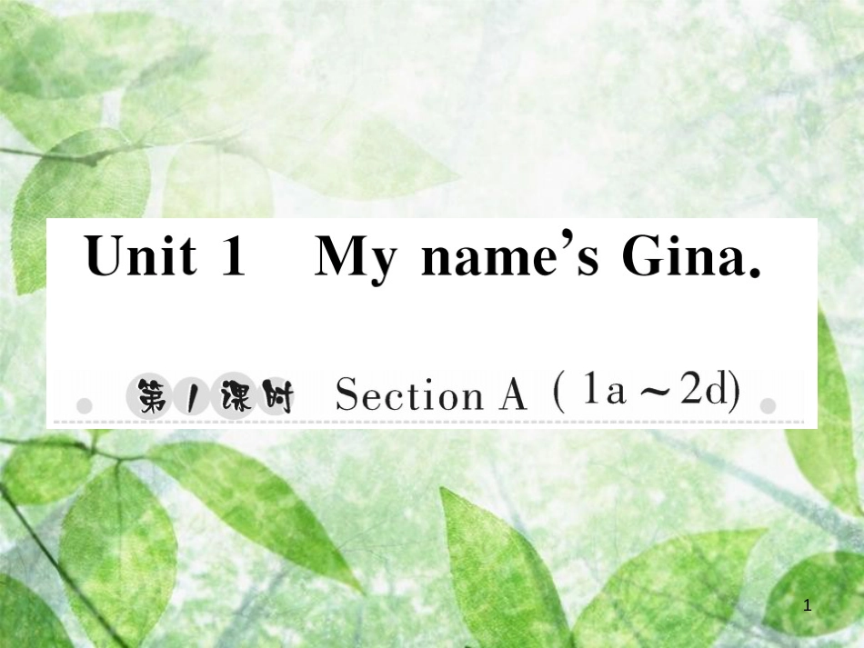 七年级英语上册 Unit 1 My name’s Gina（第1课时）Section A（1a-2d）习题优质课件 （新版）人教新目标版_第1页