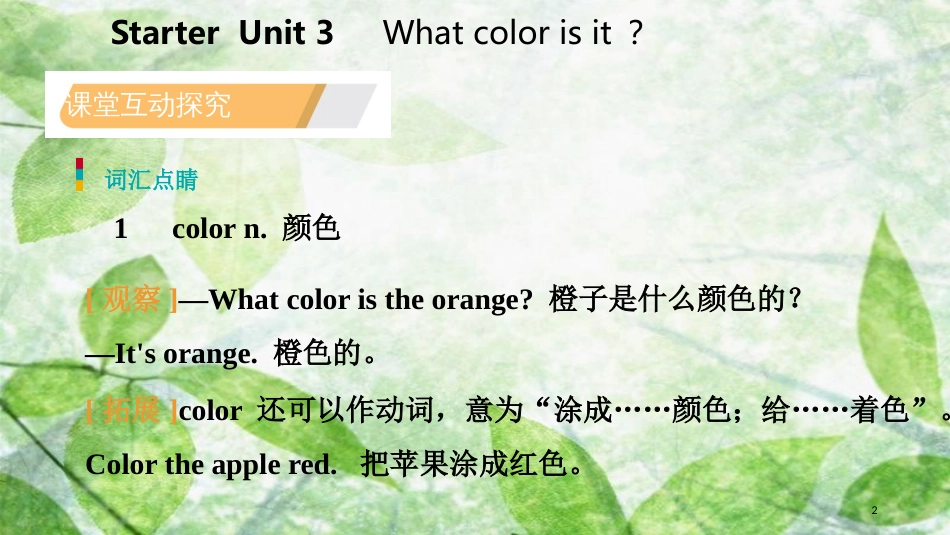 七年级英语上册 Starter Unit 3 What color is it优质课件 （新版）人教新目标版_第2页