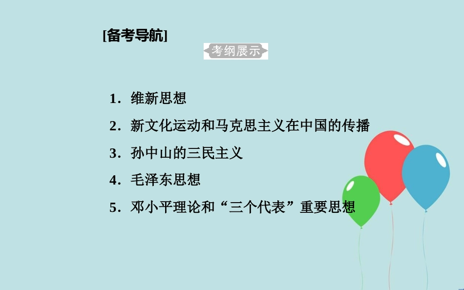 高中历史学业水平测试复习 专题十九 近代中国思想解放的潮流及20世纪以来中国的重大思想理论成果 考点1 从“师夷长技”到马克思主义的传播课件_第2页